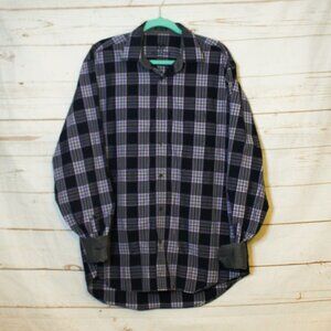 Bugatchi Uomo Mens Large‎ Black Purple Button Down